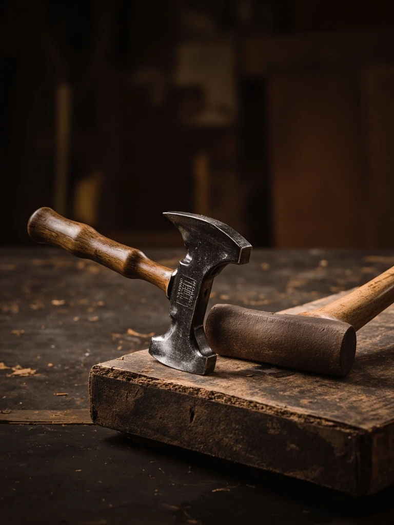 The GAT-7 framing hammer resting on a Canton workshop bench.
